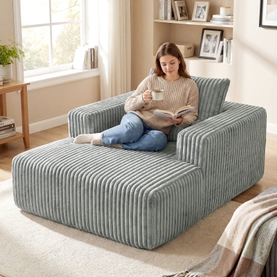 HOMCOM Sofa Bed, Sleeper Chair Bed with Pillow, Single, Grey