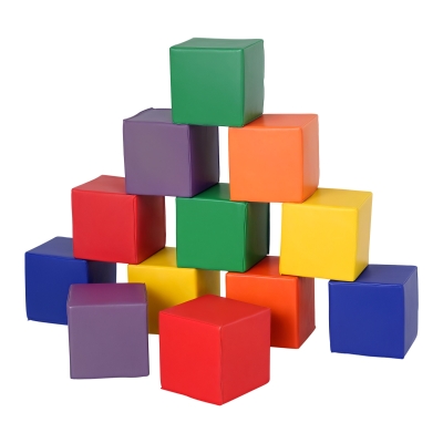 Soozier 12-Piece Soft Foam Play Blocks for Toddlers, Multi-Color