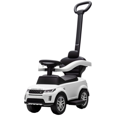 Qaba Land Rover Ride-On Push Car with Handle & Guardrail, White
