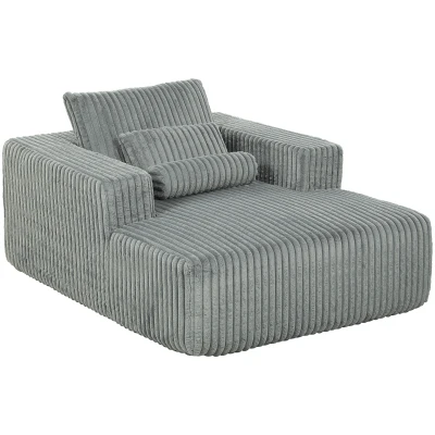 HOMCOM Sofa Bed, Sleeper Chair Bed with Pillow, Single, Grey