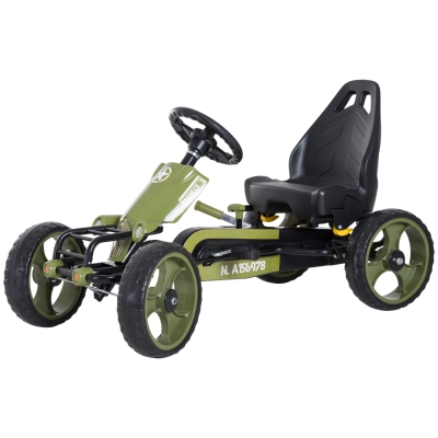 Aosom Pedal Go Kart for Kids, Adjustable Seat, Green