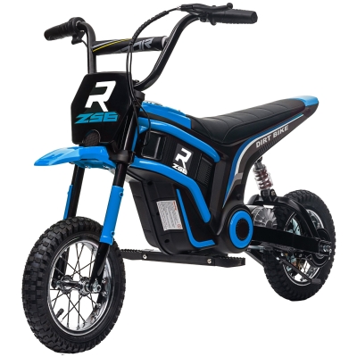 Aosom 24V 350W Electric Dirt Bike, 15 MPH, Blue
