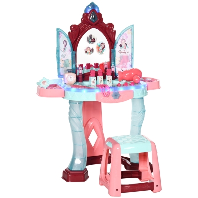 Qaba Kids Vanity Set with Magic Mirror & Lights, 3-6 Years