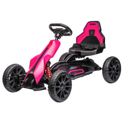 Aosom 12V Electric Go Kart for Kids, Adjustable Speed, Pink