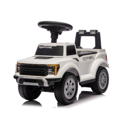 Qaba Ford Raptor Toddler Car with Headlights, Storage, White