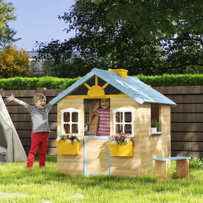 Kids Playhouse 44.5"W x 37"D x 53"H Blue