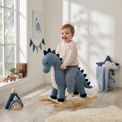 Qaba Dinosaur Rocking Horse, Sound Toy for Toddlers 12-36M