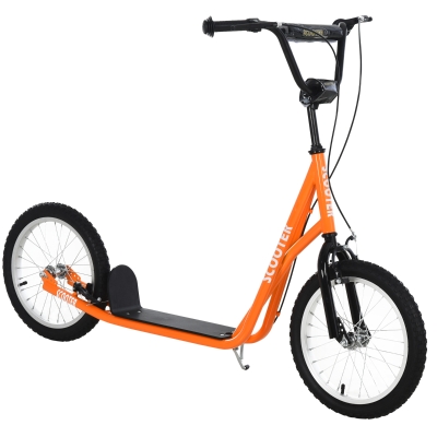 Aosom Youth Kick Scooter for Kids 5+, Adjustable Handlebar, Orange