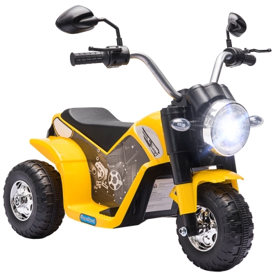 Aosom Electric Motorcycle for Kids, 6V Ride-On Dirt Bike, Yellow