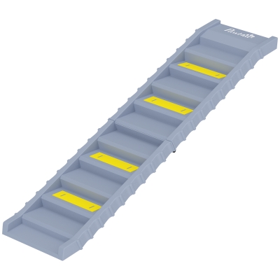 PawHut Foldable Dog Ramp Stairs for Car Truck SUV, Gray
