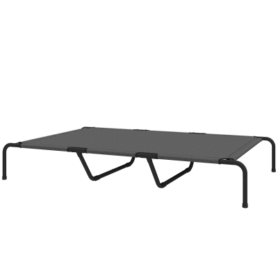 PawHut Elevated Dog Bed, Outdoor Dog Cot, Raised Dog Bed for Large Dogs with Breathable Mesh, Grey