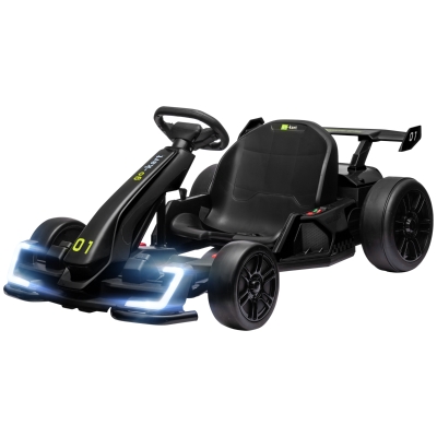 Aosom 24V Electric Go Kart, Adjustable Seat, Black