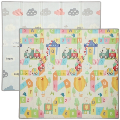 Qaba 79"x71" Foldable Baby Play Mat, Non-Slip Waterproof Foam
