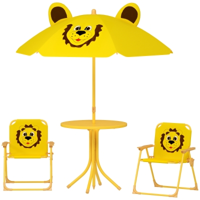 Kids Garden Table and Chair Set 19.7" H x 19.5" L x 19.5" W cm Yellow