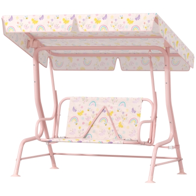 Double Seat Swing Chair 47.2" H x 44.1" L x 29.5" W Pink