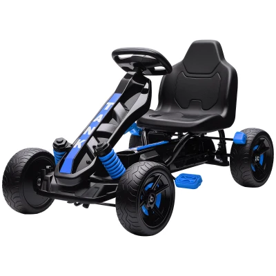 Qaba Kids Pedal Go Kart, Ride on Toy with Automatic Clutch, Brake, Non-Slip EVA Tires for Boys Girls 3-6 Years, Blue