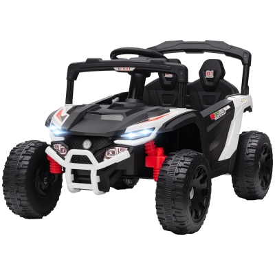 Qaba 12V Kids Ride-On Truck with Dual Motors & Remote, White