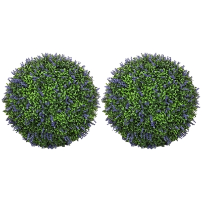 Artificial Plant Topiary Ball 16.5" W x 16.5" D x 16.5" H Purple