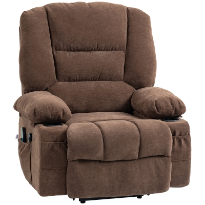 HOMCOM Power Lift Recliner Chair with Massage, Heat, Pockets, Brown
