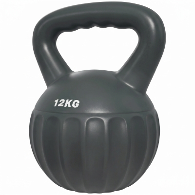 Soozier Kettlebell, 26 lbs Kettle Bell with Non-Slip Handle for Home Gym, Weight Lifting and Strength Training, Grey