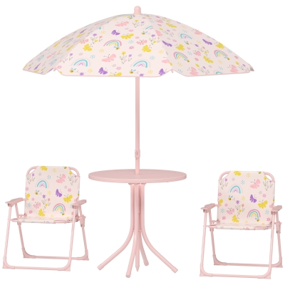Kids Garden Table and Chair Set 19.7" H x 19.5" L x 19.5" W cm Pink