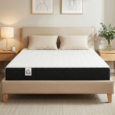 HOMCOM Full Mattress 6 Inch Memory Foam Mattress in a Box, Pressure Relief & Lumbar Support, CertiPUR-US Certified, Medium Firm
