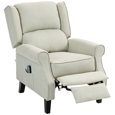 HOMCOM Massage Recliner Chair with Heat, Wingback, Beige