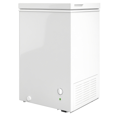 HOMCOM Mini Freezer, 3.5 Cu.Ft Chest Freezer with 5-Setting Adjustable Thermostat, Wire Basket, Quiet Operation, White