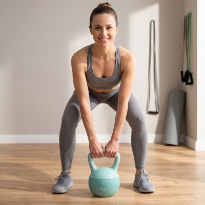 Soozier 13 lb Soft Kettlebell, Sand Filled Weight w/ Grip Handle, Kettlebell Weight for Full Body Workout, Green