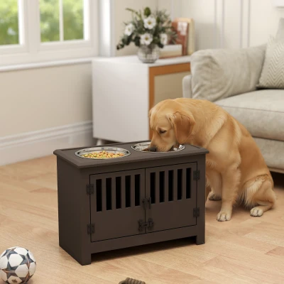Pet Feeder 23.5" x 11.75" x 17" Espresso