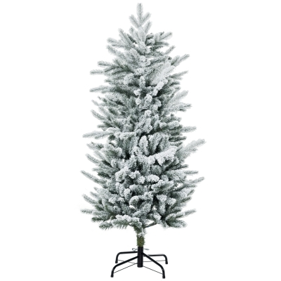 HOMCOM 4.5' Flocked Christmas Tree, Snow Frosted, Auto Open