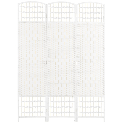 HOMCOM 3-Panel Folding Privacy Screen Room Divider, White