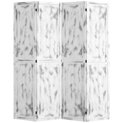 HOMCOM 5.5' Foldable Room Divider Screen, Rustic White