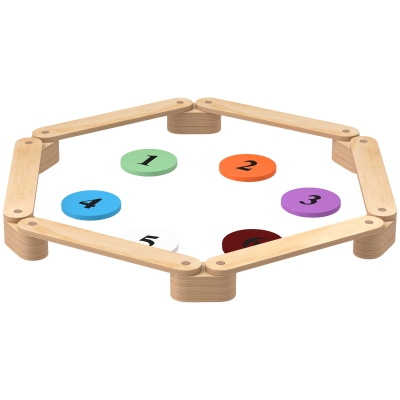 Qaba 6 PC Wooden Balance Beam for Kids, for Coordination, for Indoor Outdoor