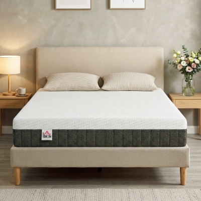 HOMCOM 10 Inch Full Mattress in a Box, Pressure Relief & Lumbar Support, CertiPUR-US Certified, Medium Firm