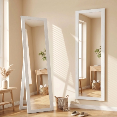 HOMCOM 15" x 62" Full Length Mirror for Bedroom, Free Standing Dressing Mirror, Wall Mirror for Living Room, White