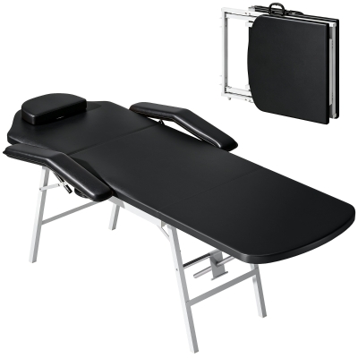 HOMCOM Portable Massage Table, Foldable Massage Bed, Black