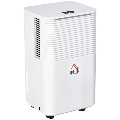 HOMCOM 1500 sq.Ft Portable Quiet Dehumidifier for Home Laundry Room Bedroom Basement, 25pt Electric Moisture Air De-Humidifier with 3 Modes