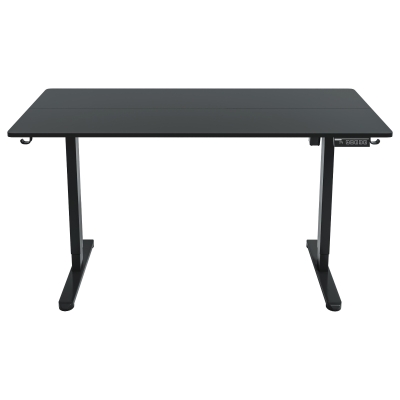 Sleek Electric Standing Desk with 3 Memory Presets and Hooks, 55'' L x 23.5″ W x 28'' H, Black
