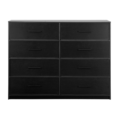 Roomy 8-Drawer Dresser with Water-Resistant Top, 44.5" L x 16" W x 34.5" H, Black