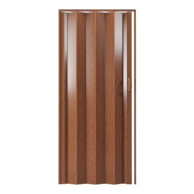 Modern Foldable Accordion Door with Magnetic Close Latch, 36" L x 0.5" W x 80" H, Walnut