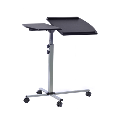 Ergonomic Rolling Laptop Cart with Two Safety Edge-Stoppers, 30″ L x 22.5″ W x 29.5″ H, Black