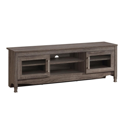 Trendy Grey TV Stand with Storage Cabinet and Cable Management, 53" L x 15.5" W x 19" H, Grey