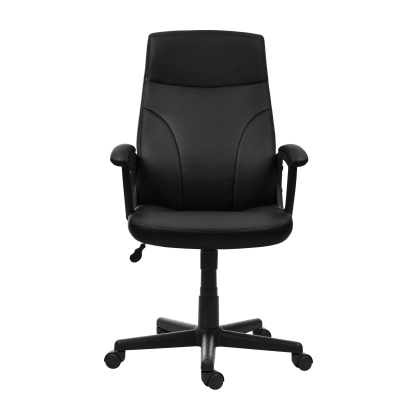 Cozy Office Chair with Flip-Up Arms and TechniFlex Upholstery, 24.5″ L x 27.5″ W x 41″ H, Black