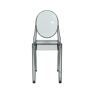 Set of 4 Ghost Chairs with Durable Acrylic Construction, 14.5" L x 20" W x 35.5" H, Gray