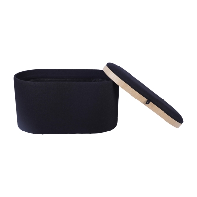 Multi-Functional Storage Ottoman with Reversible Tray Top, 30" L x 15.5" W x 16.5" H, Black