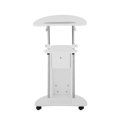 Ergonomic Sit-to-Stand Laptop Cart with Tilting Panel, 21.5″ L x 17″ W x 31.5″ H, White