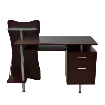 Practical Computer Desk with File Drawer and Spacious Desktop, 51″ L x 22″ W x 39.5″ H, Chocolate