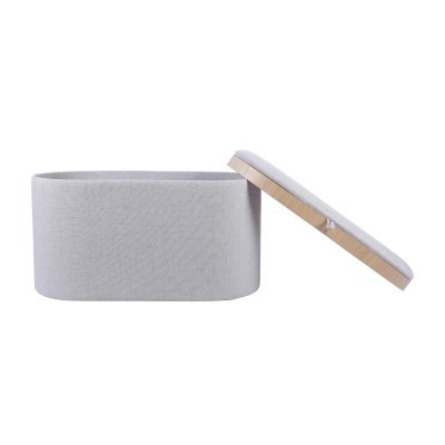 Multi-Functional Storage Ottoman with Reversible Tray Top, 30" L x 15.5" W x 16.5" H, Natural