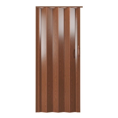 Modern Foldable Accordion Door with Double-Walled Panels, 48" L x 1" W x 80" H, Walnut